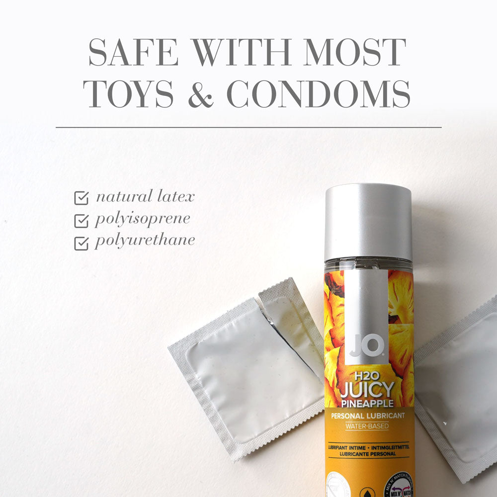 JO H2O Juicy Pineapple Lube - 30 mL - Pineapple Flavoured Water Based Lubricant - 30 ml Bottle