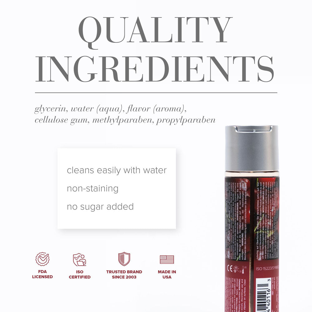 JO H2O Cherry Burst Lube - 120 mL - Cherry Flavoured Water Based Lubricant - 120 ml Bottle