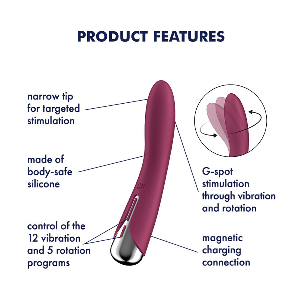 Satisfyer Spinning Vibe 1 -  -  17.8 cm USB Rechargeable Rotating Vibrator