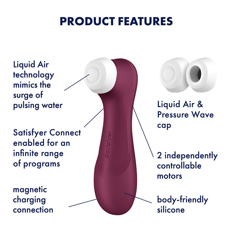 Satisfyer Pro 2 Generation 3 with App Control - Wine  - Wine  Touch-Free USB-Rechargeable Clitoral Stimulator