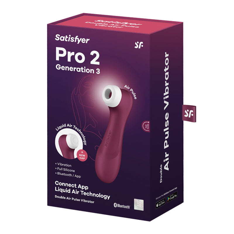 Satisfyer Pro 2 Generation 3 with App Control - Wine  - Wine  Touch-Free USB-Rechargeable Clitoral Stimulator