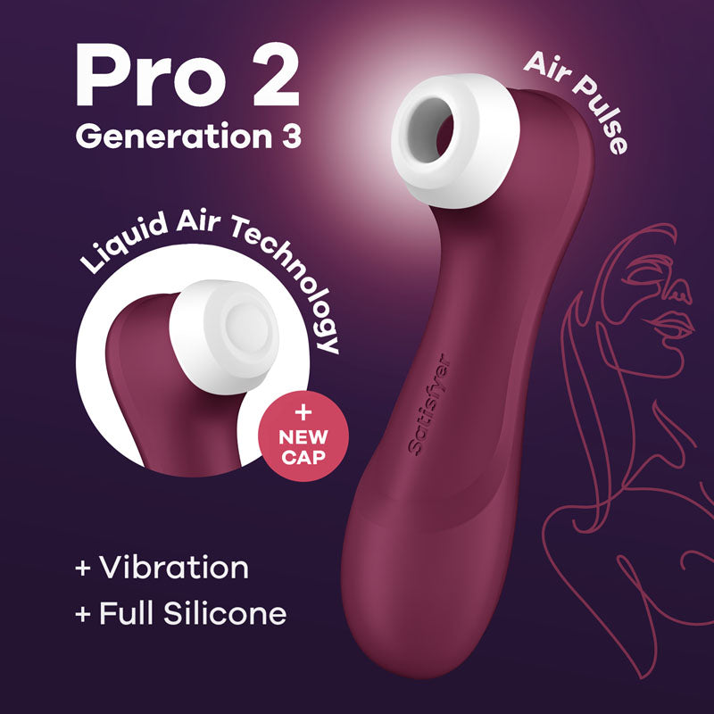 Satisfyer Pro 2 Generation 3 - Wine  - Wine  Touch-Free USB-Rechargeable Clitoral Stimulator