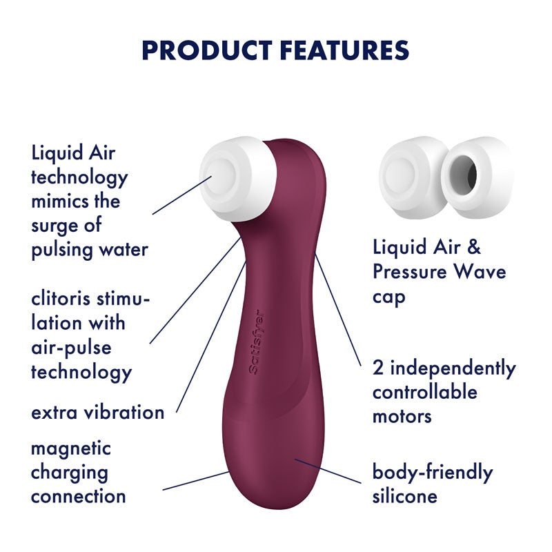 Satisfyer Pro 2 Generation 3 - Wine  - Wine  Touch-Free USB-Rechargeable Clitoral Stimulator