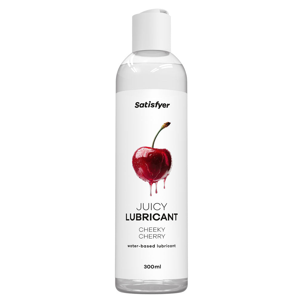 Satisfyer Juicy Lubricant 300 ml Cheeky Cherry - Cherry Scented Water Based Lubricant - 300 ml Bottle
