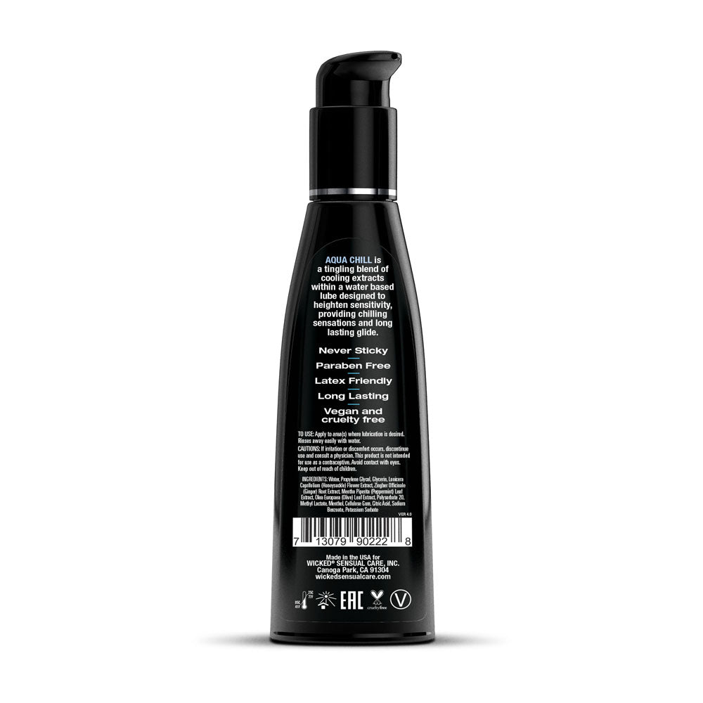 Wicked Aqua Chill - Cooling Water Based Lubricant - 120 ml (4 oz) Bottle