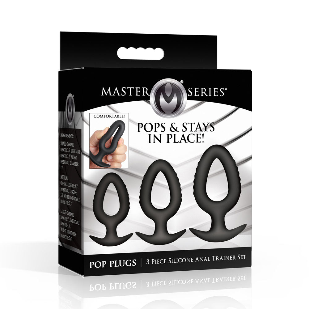 Master Series Pop Plugs -  Anal Plug Trainer Set - Set of 3 Sizes