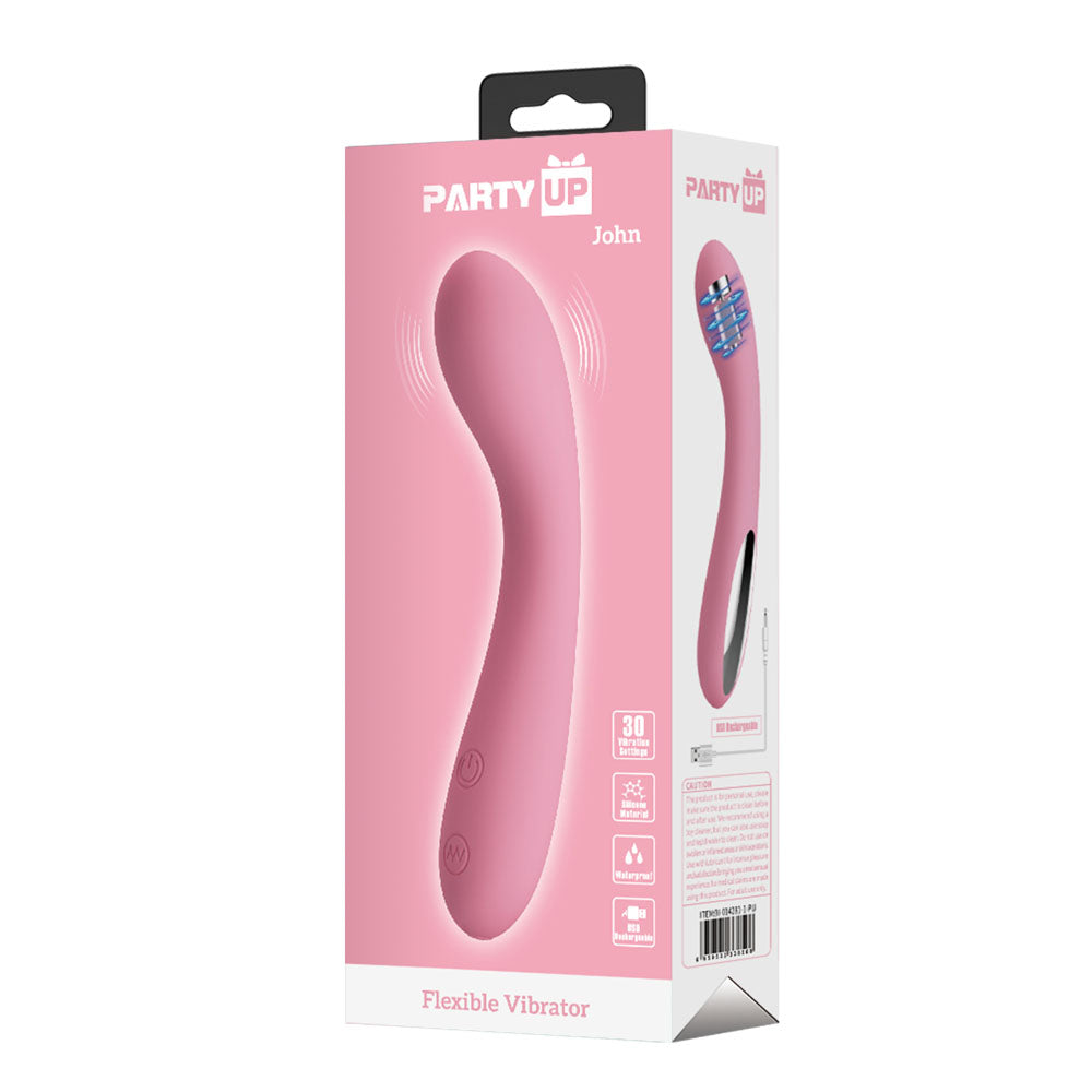Party Up JOHN Flexible Vibe -  -  16 cm USB Rechargeable Vibrator