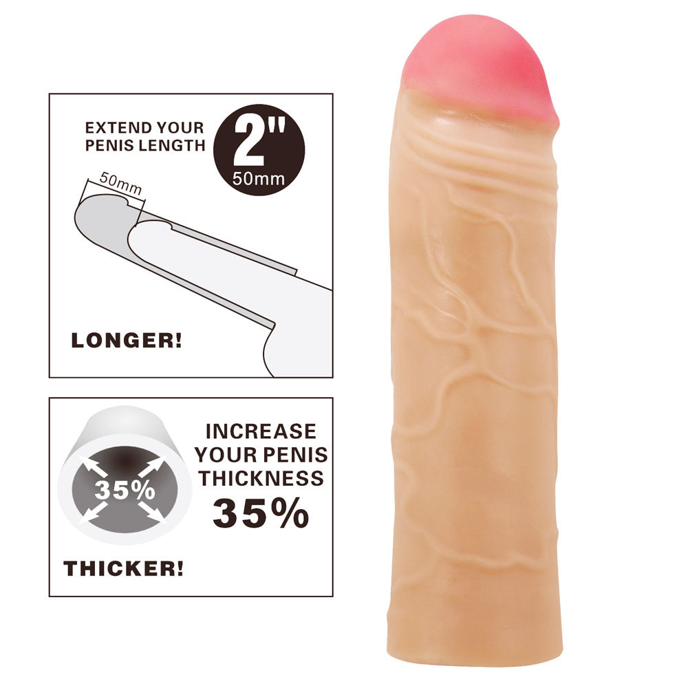 Party Up PARKER 2 Inch Extender Sleeve -  2 Inch Penis Extender Sleeve