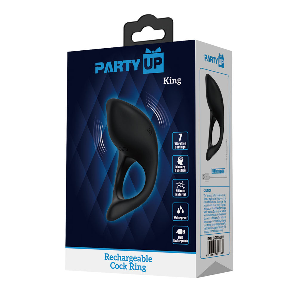 Party Up KING Rechargeable Cock Ring -  USB Rechargeable Cock Ring