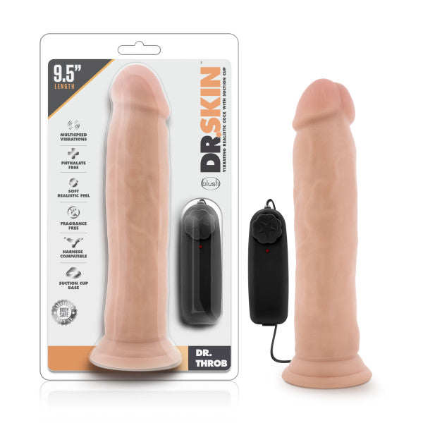 Dr. Skin Dr. Throb -  24.1 cm (9.5'') Vibrating Dong