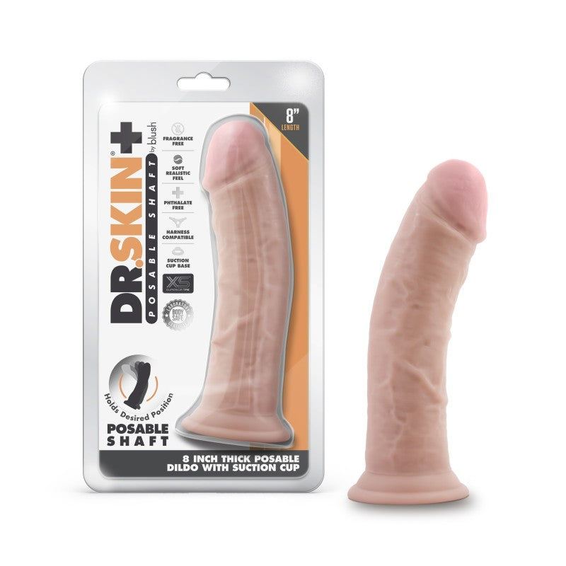 Dr. Skin Plus 8'' Thick Posable Dildo -  20.3 cm Poseable Dong