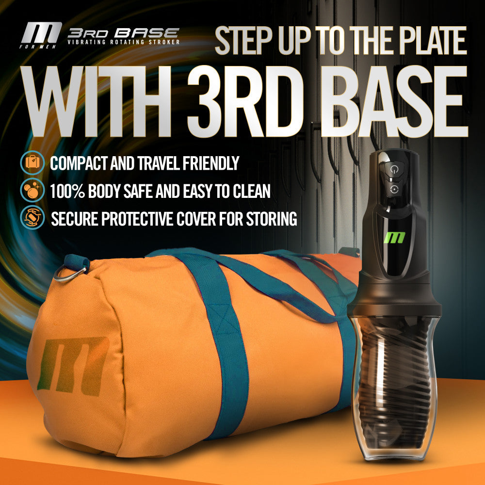 M For Men - 3rd Base -  USB Rechargeable Vibrating & Rotating Auto Stroker