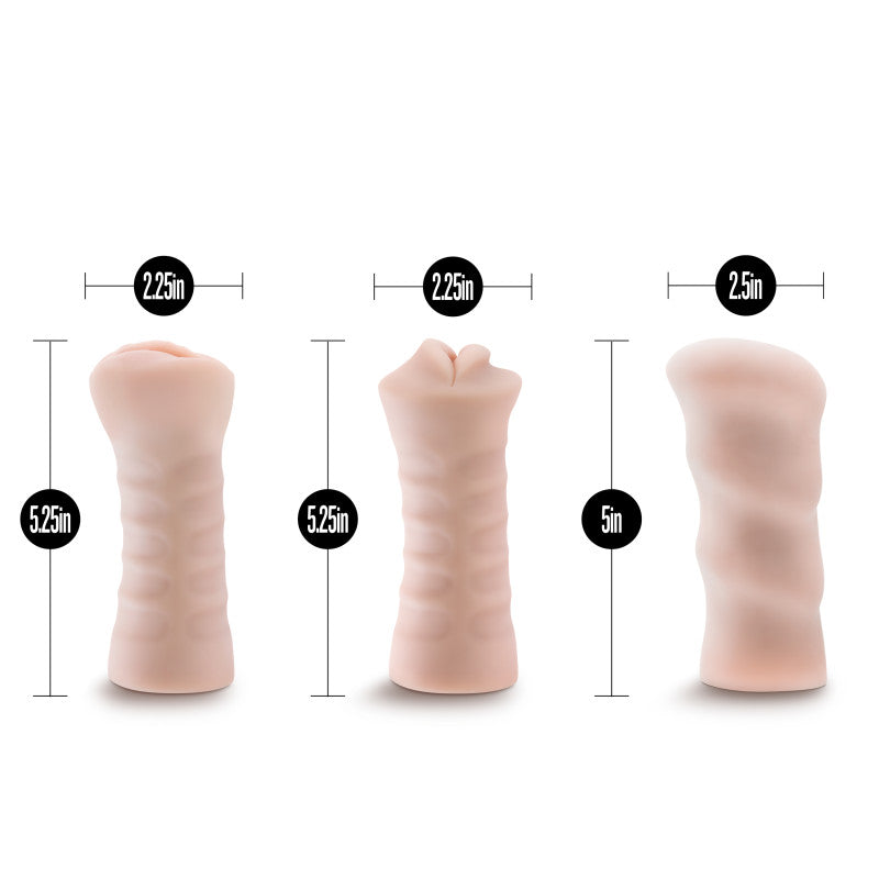 M For Men 3-Pack Self-Lubricating Vibrating Strokers -  Vibrating Strokers - 3 Pack