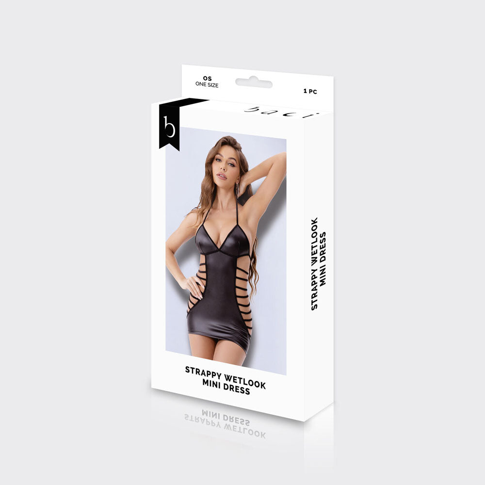 BACI WL Strappy Wetlook Mini Dress -  - One Size