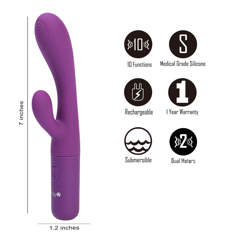 Maia RAYLA -  17.8 cm USB Rechargeable Rabbit Vibrator