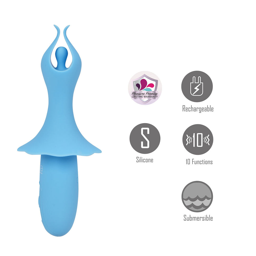 Maia SIENNA - Blue - Blue 15.2 cm USB Rechargeable Fluttering Bullet