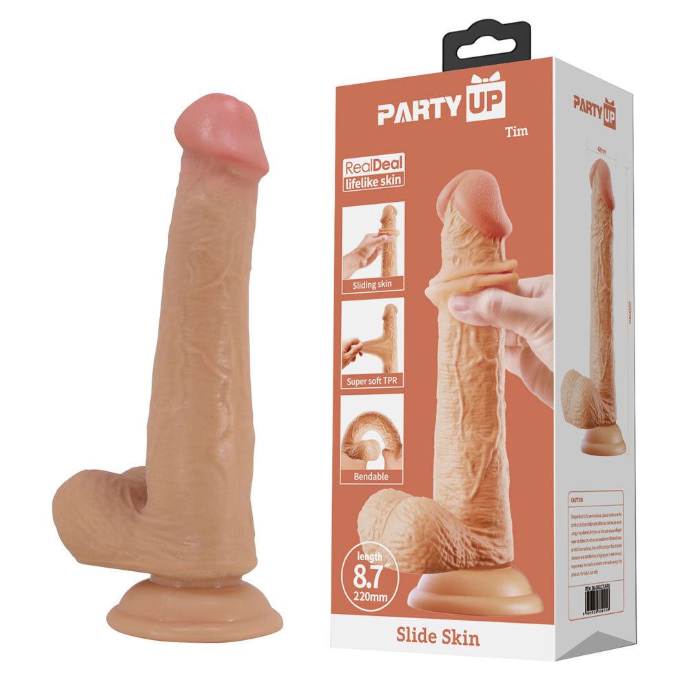 Party Up TIM Slide Skin Dong -  22 cm Flexible Dildo