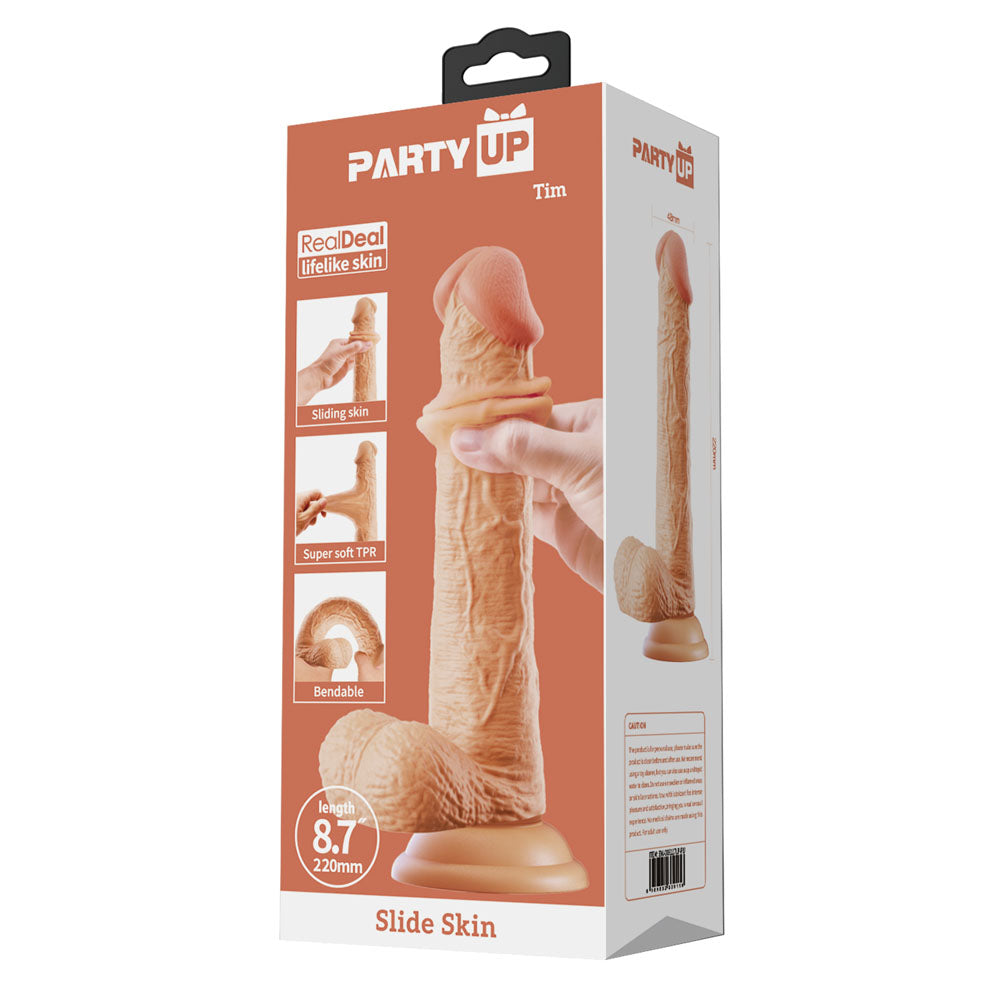Party Up TIM Slide Skin Dong -  22 cm Flexible Dildo