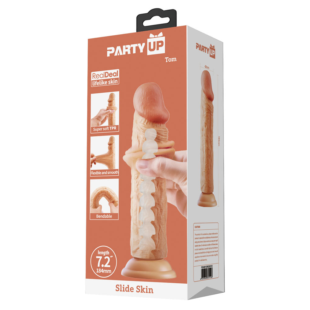 Party Up TOM Slide Skin Dong -  18.4 cm Flexible Dildo
