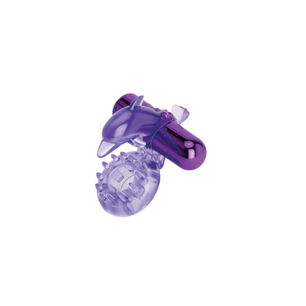 Bodywand Rechargeable Dolphin Ring with Clit Ticklers -  USB Rechargeable Vibrating Cock Ring