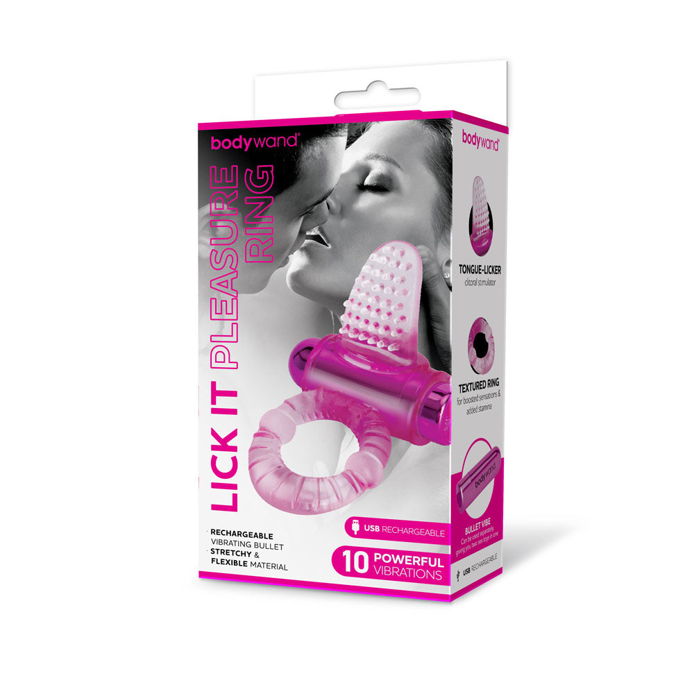 Bodywand Rechargeable Lick It Pleasure Ring -  USB Rechargeable Vibrating Cock Ring