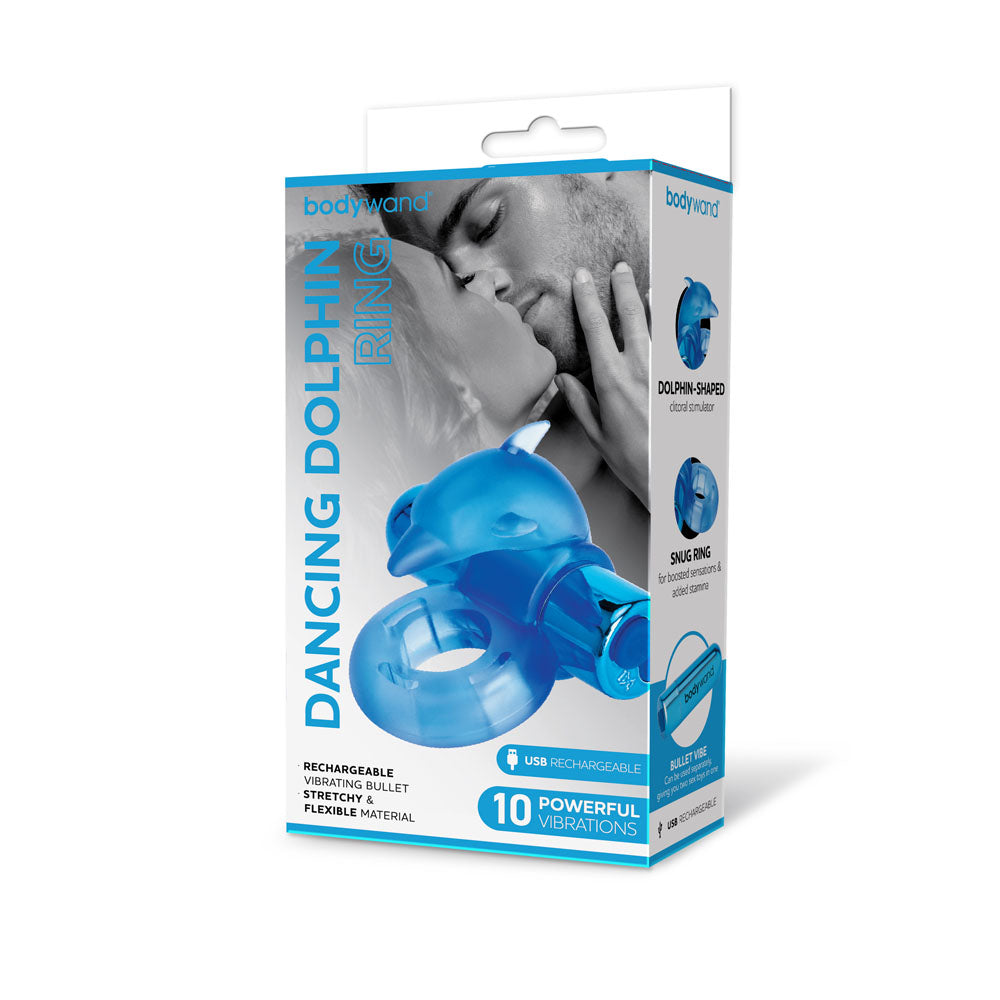 Bodywand Rechargeable Dancing Dolphin Ring -  USB Rechargeable Vibrating Cock Ring