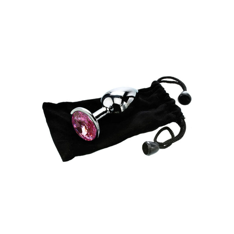 Adam & Eve  Gem Anal Plug - Medium - Silver Medium 8.2 cm Metal Butt Plug with  Gem