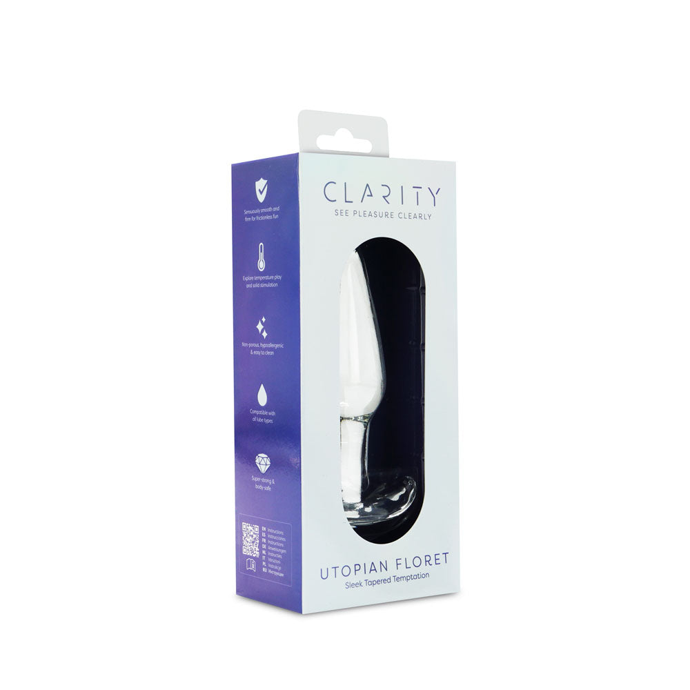 Clarity - Utopian Floret -  11 cm Glass Butt Plug