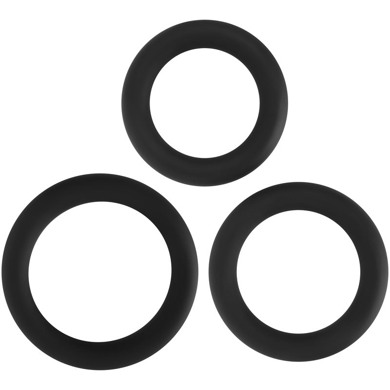 Adam & Eve Silicone Penis Ring Set -  Cock Rings - Set of 3 Sizes
