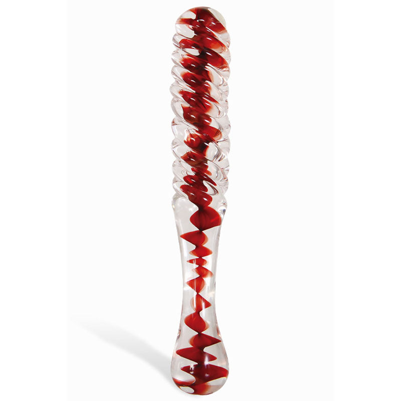 Adam & Eve Sweetheart Swirl Glass Dildo - /Red Glass 22 cm Dildo