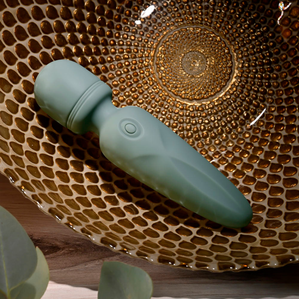 Evolved RUMBLE WAND - Olive  13.4 USB Rechargeable Mini Massage Wand