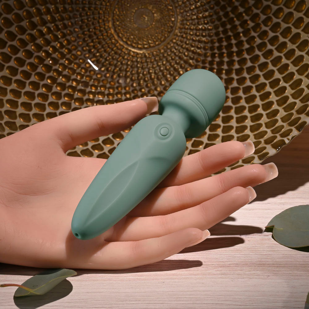 Evolved RUMBLE WAND - Olive  13.4 USB Rechargeable Mini Massage Wand