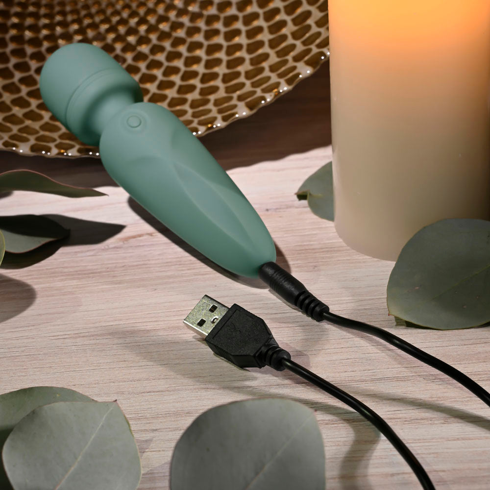 Evolved RUMBLE WAND - Olive  13.4 USB Rechargeable Mini Massage Wand