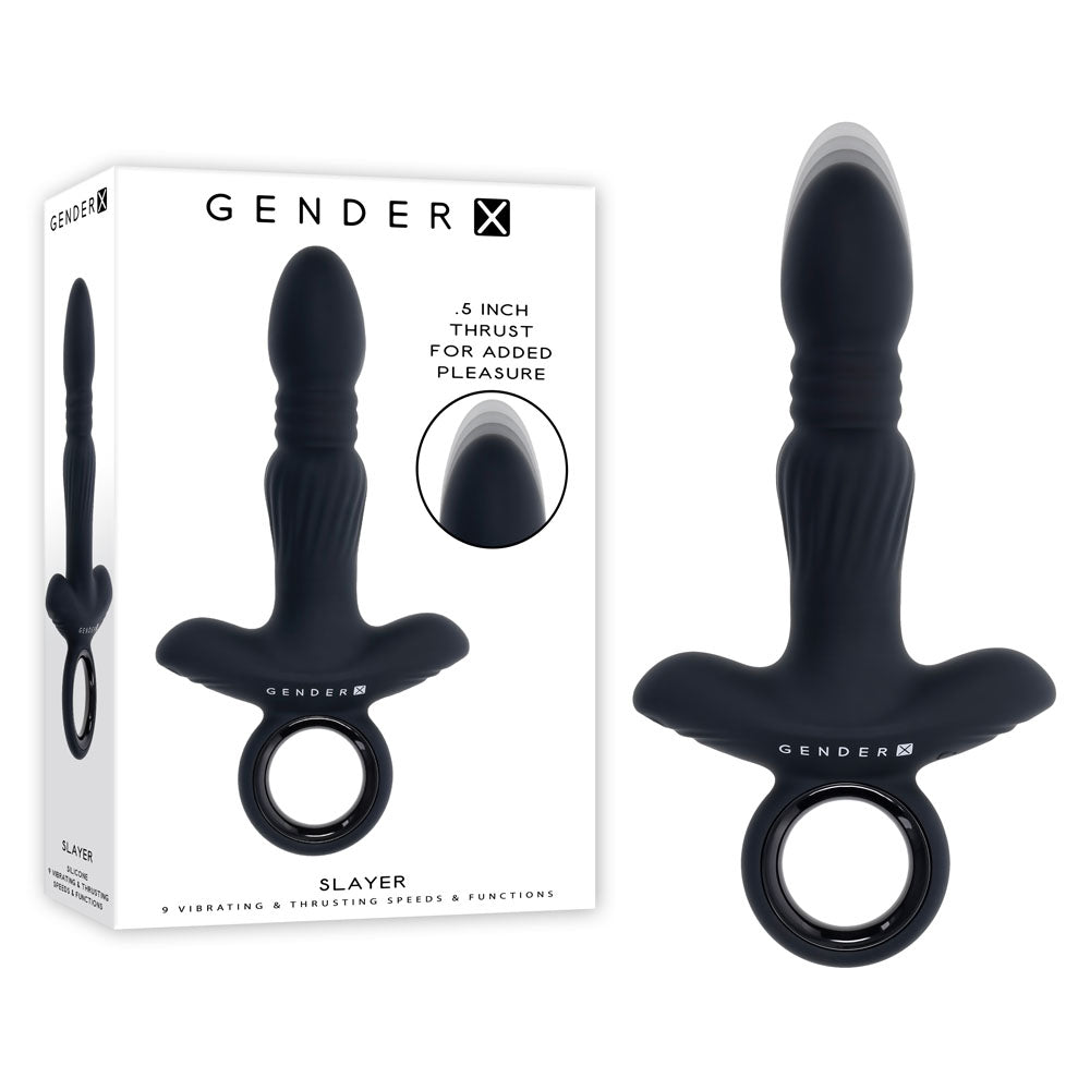 Gender X SLAYER -  20 cm USB Rechargeable Thrusting Vibrating Butt Plug