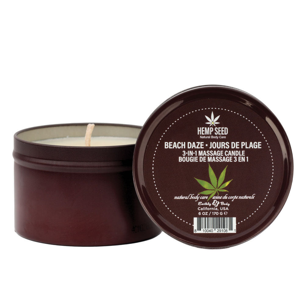 Hemp Seed 3-In-1 Massage Candle - Beach Daze (Coconut & Pineapple) Scented - 170 g