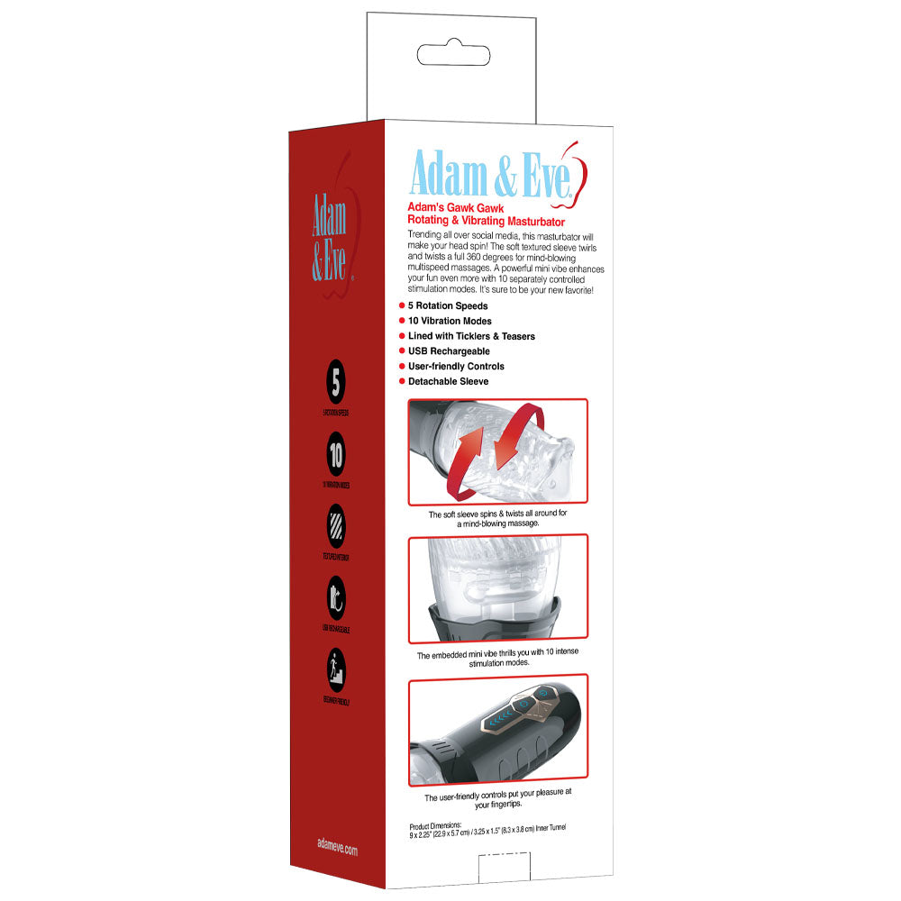 Adam & Eve Adam's Gawk Gawk -  USB Rechargeable Rotating Masturbator