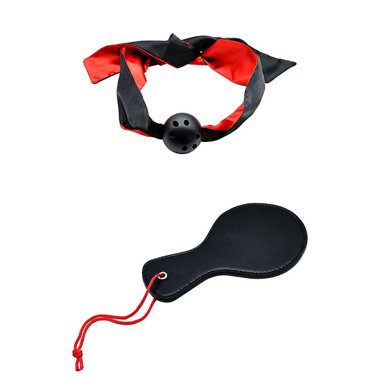 Adam & Eve SENSUAL SCARLET NIGHTS - Black/ Couples Bondage Kit - Set of 10 Pieces