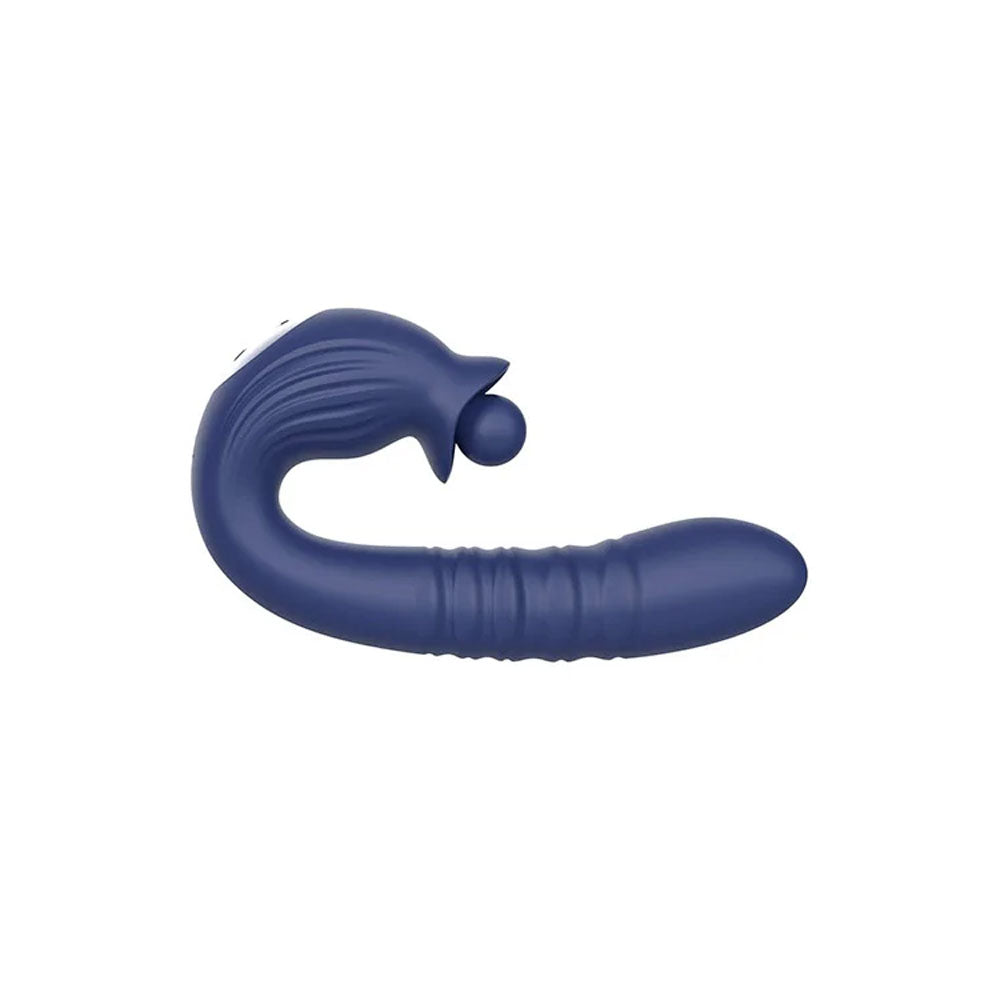 Adam & Eve THE BIG BALLER - Navy  18.8 cm USB Rechargeable Thrusting Rabbit Vibrator