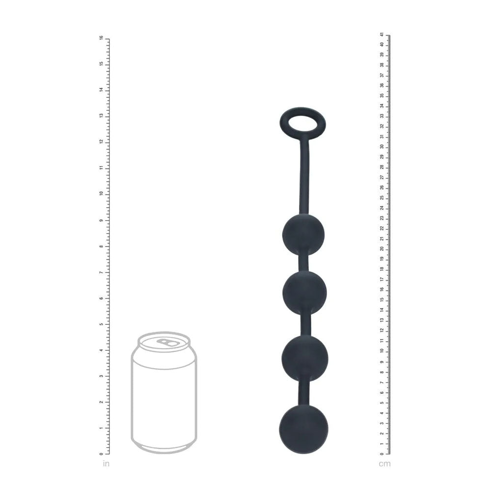 LEVELZ Round Silicone Anal Balls - M - 20mm - Black 32 cm Medium Anal Balls