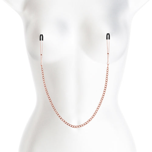 Bound Nipple Clamps - DC3 - Rose Gold - Rose Gold Nipple Clamps with Chain