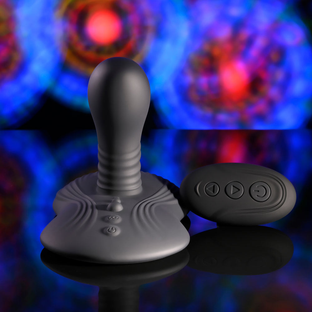 Playboy Pleasure SITTIN & SPINNIN - Black USB Rechargeable Spinning Vibrator & Grinder Pad with Remote