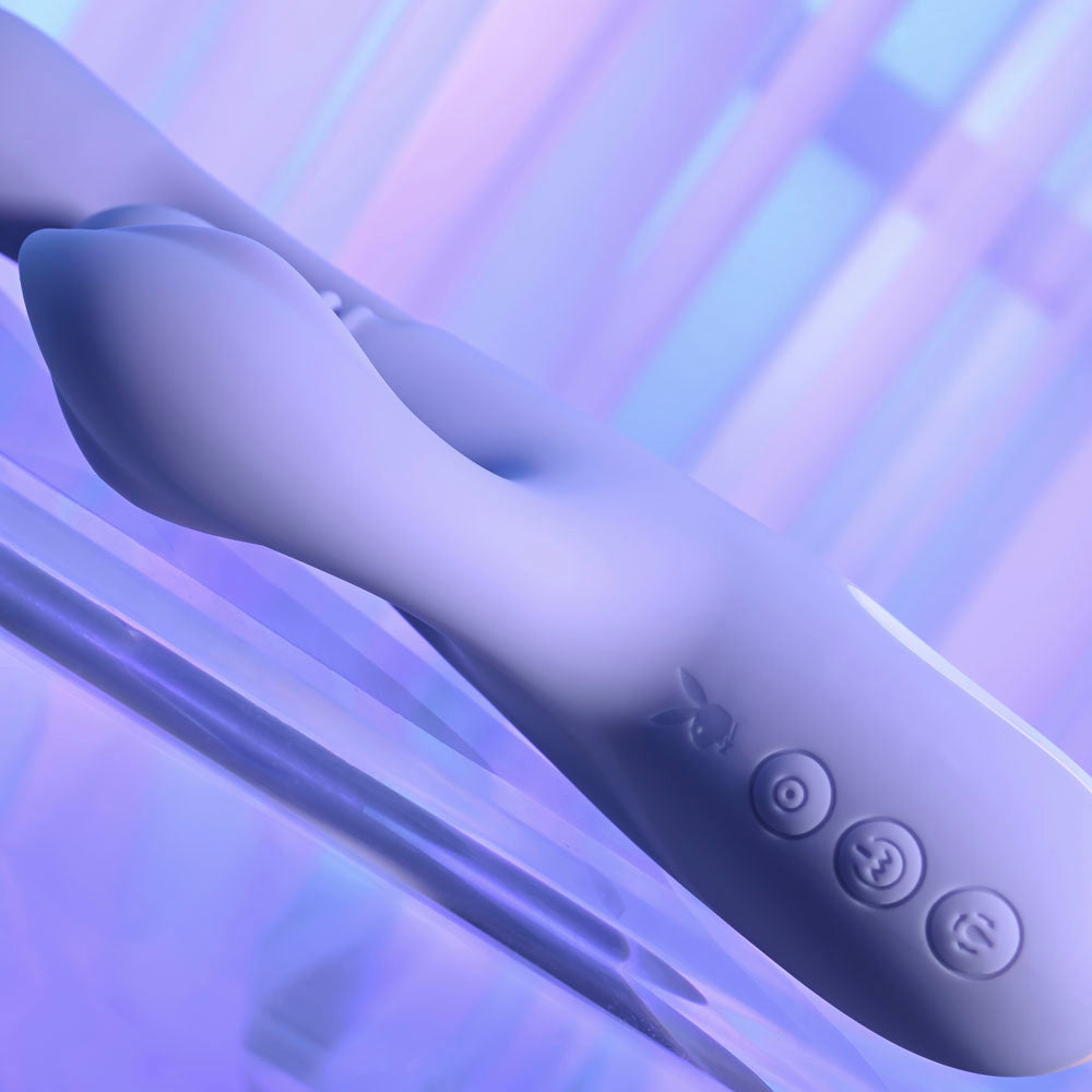 Playboy Pleasure NUBBIN RUBBIN - Purple 24.1 cm USB Rechargeable Thrusting Rabbit Vibrator