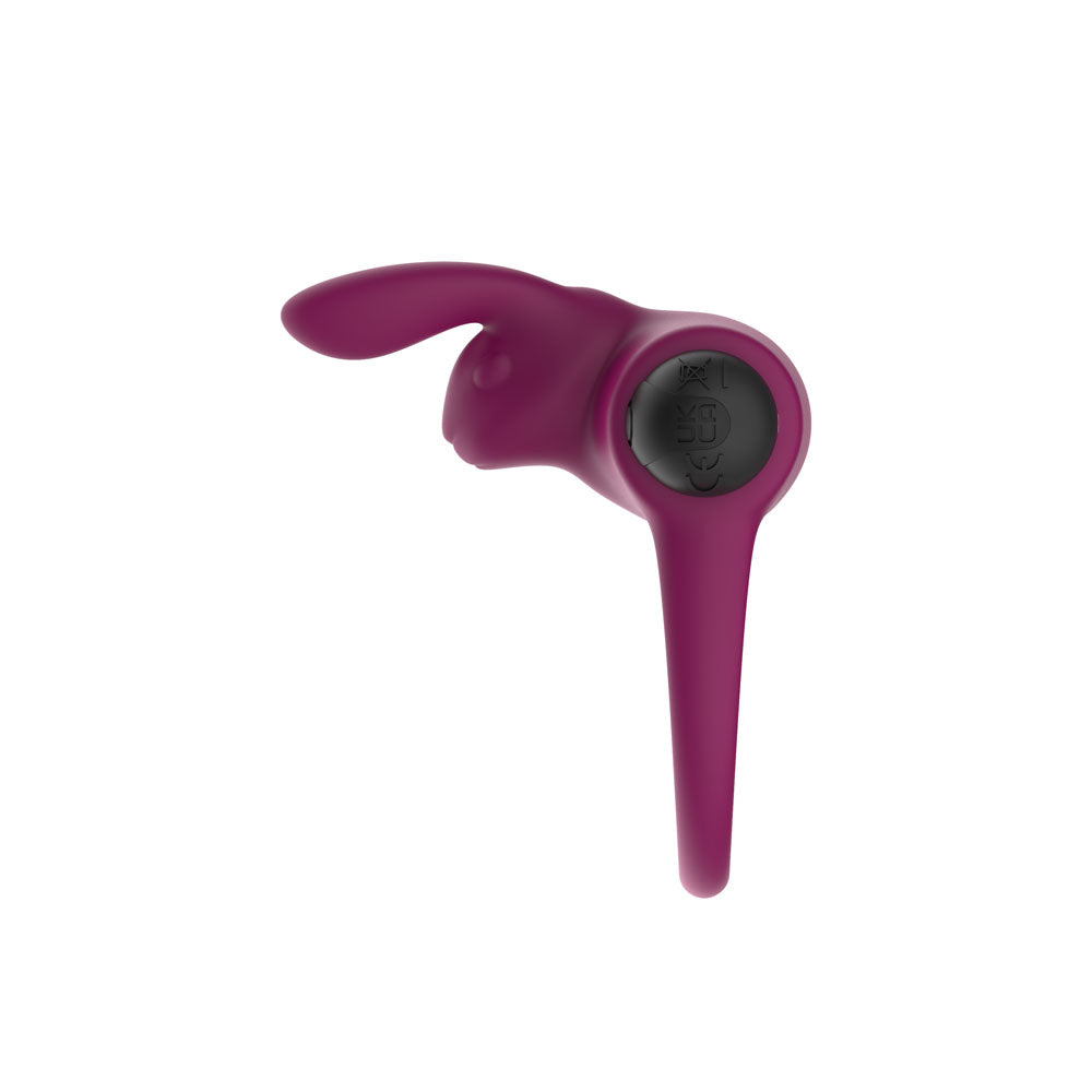 Passion Play Silicone Rabbit Vibrating Cockring -  USB Rechargeable Vibrating Penis and Balls Ring