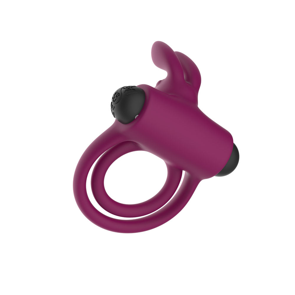 Passion Play Silicone Rabbit Vibrating Cockring -  USB Rechargeable Vibrating Penis and Balls Ring