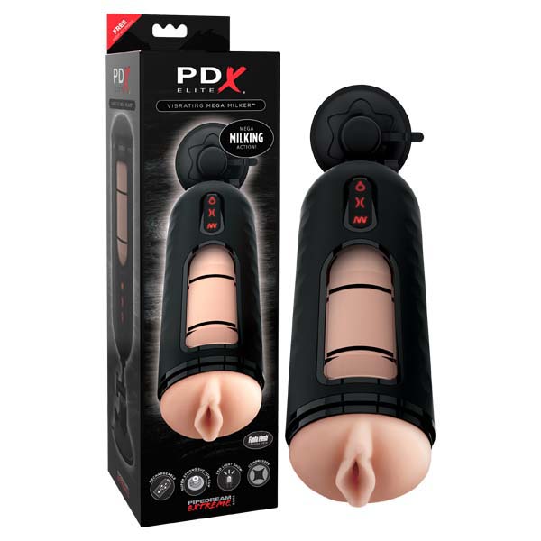 Pipedream Extreme Toyz Elite Vibrating Mega Milker -  USB Rechargeable Powered Stroker
