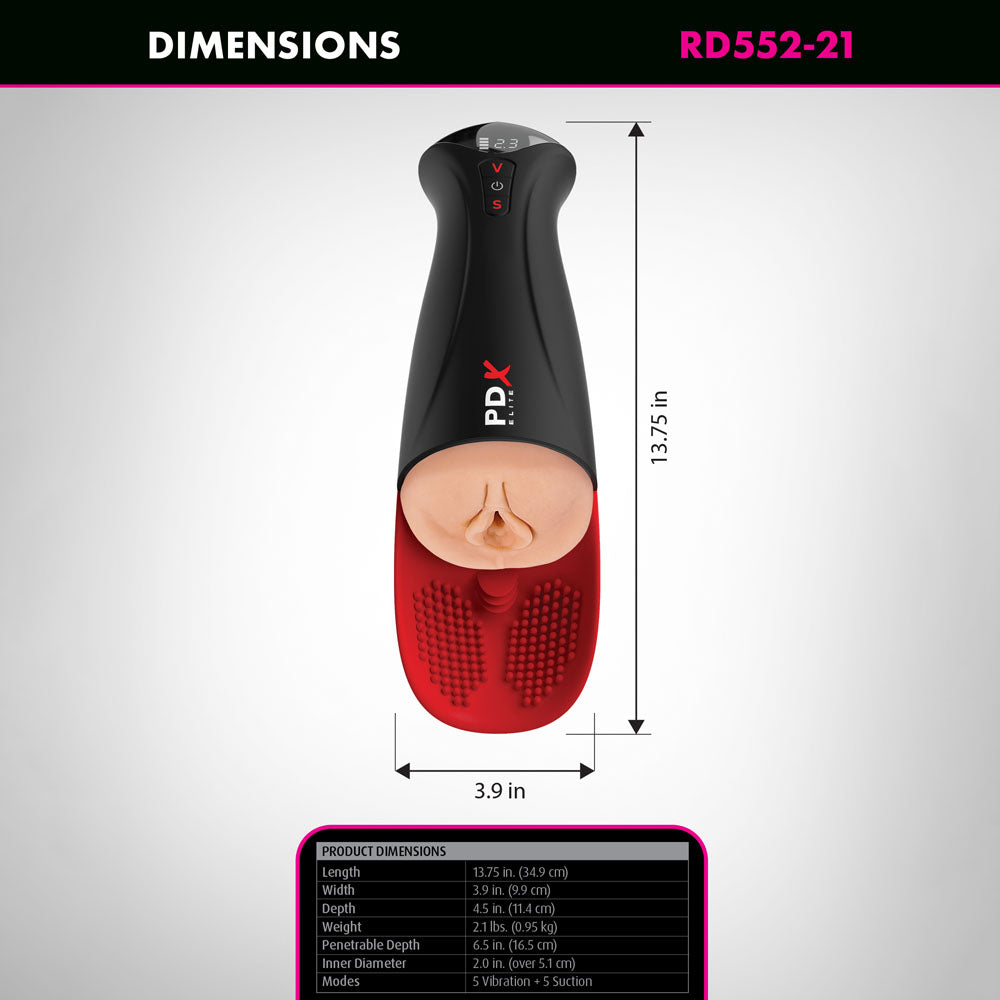 PDX Elite Fap-O-Matic Pro XL - Light -  USB Rechargeable Auto Stroker