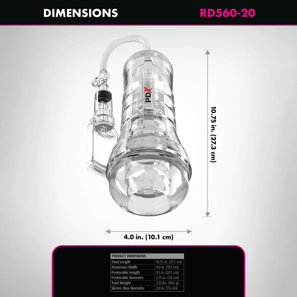 PDX Elite ViewTube Vac XXL Pump Stroker -  Vagina Stroker with Suction Pump