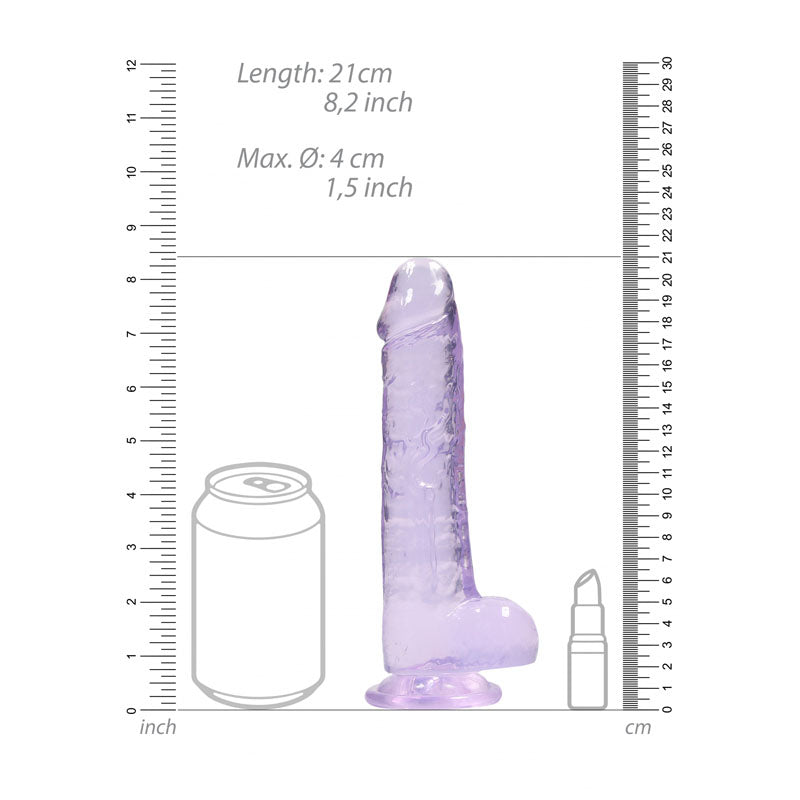 REALROCK 8'' Realistic Dildo With Balls -  20.3 cm Dong