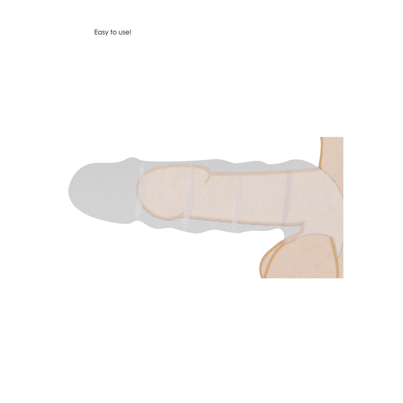 REALROCK 8'' Realistic Penis Extender with Rings -  20.3 cm Penis Extension Sleeve