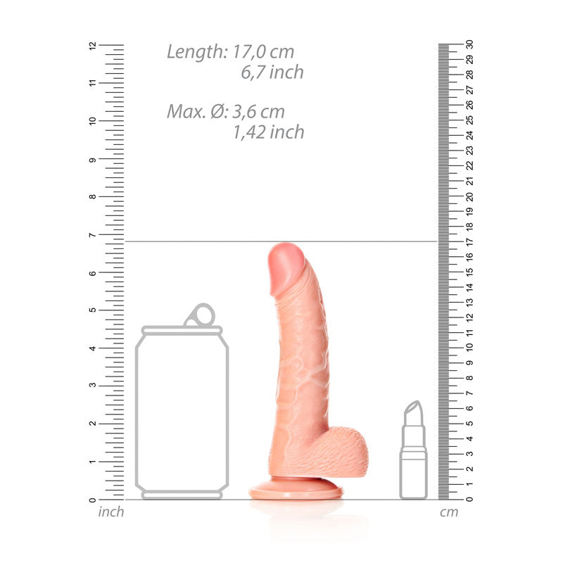 REALROCK Realistic Regular Curved Dong with Balls - 15.5 cm -  15.5 cm (6'') Dong